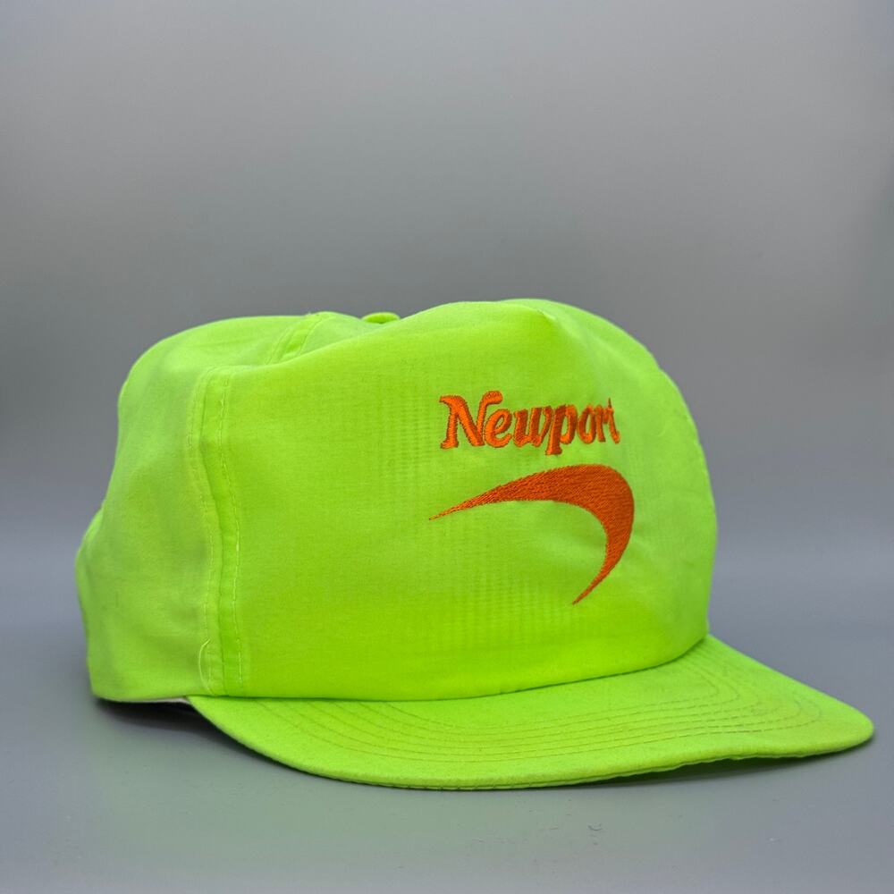 Vintage '80s Newport Cigarettes Neon Windbreaker Promo Snapback Hat